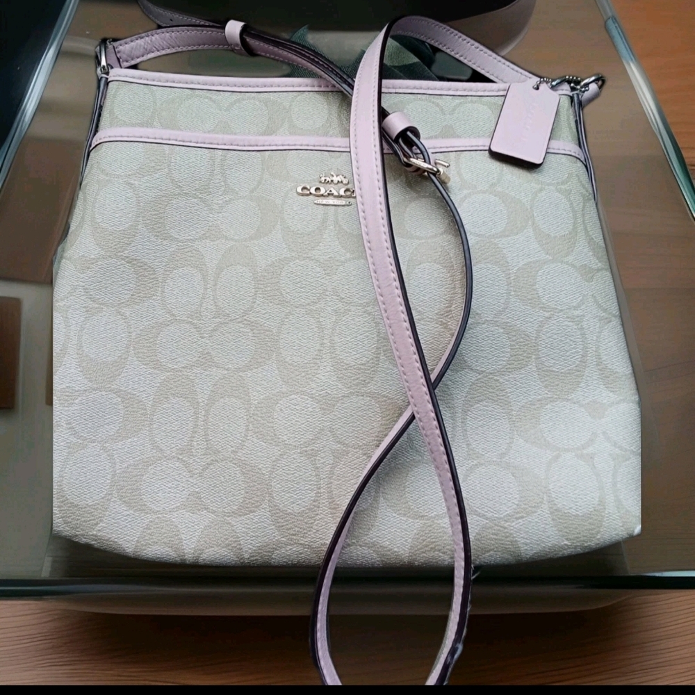SOLD Coach Cream and Pink Women's Bag